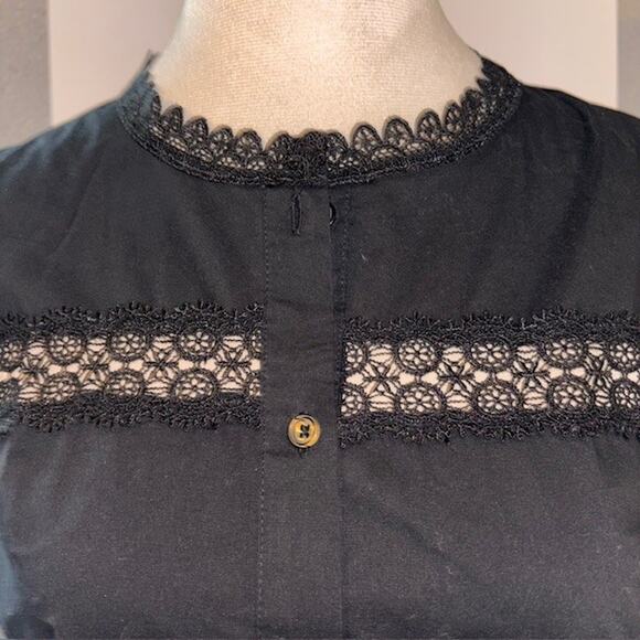 NWT Tahari Zeena Sz M Sleeveless Blouse Goth Romantic Lace and Netting - Picture 6 of 9